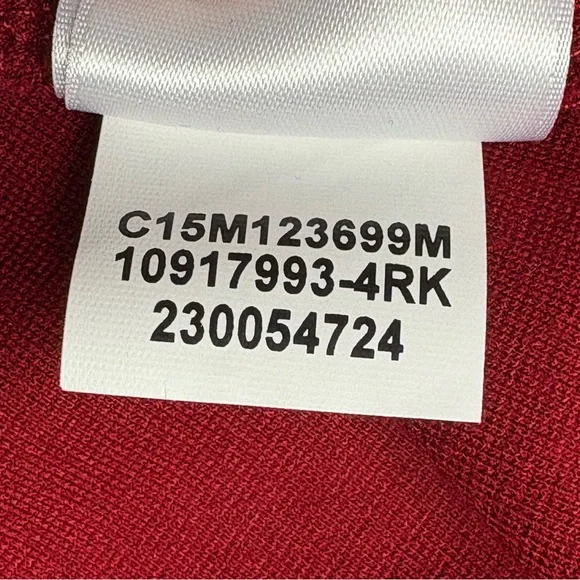 NWT Anne Klein Faux Wrap Midi Sheath Dress 12 Titan Red Stretch Knit *Read - Picture 9 of 11